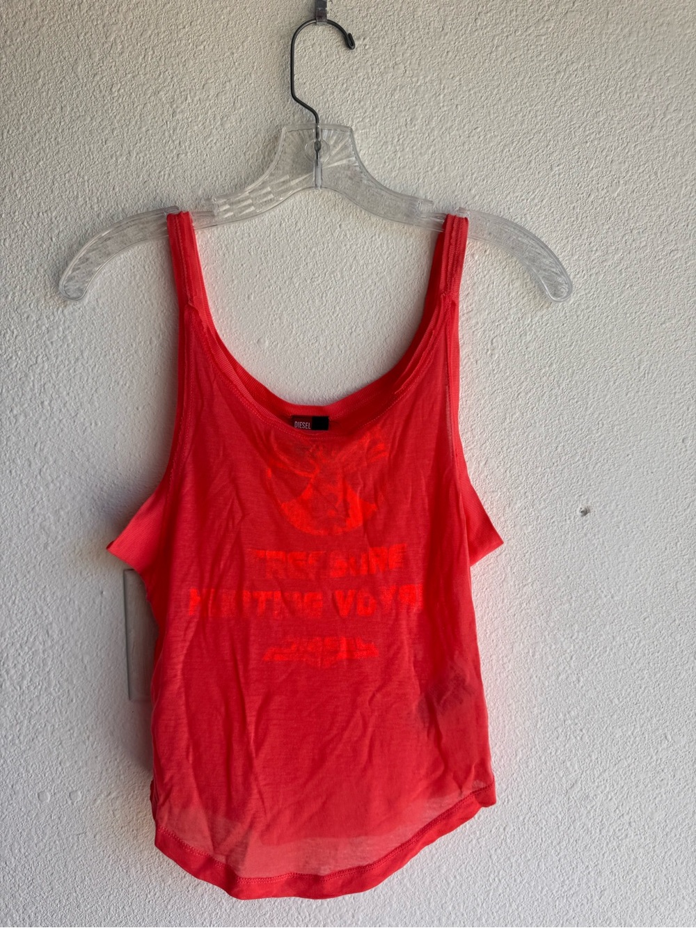 Diesel lightweight orange graphic sleeveless tank top size S